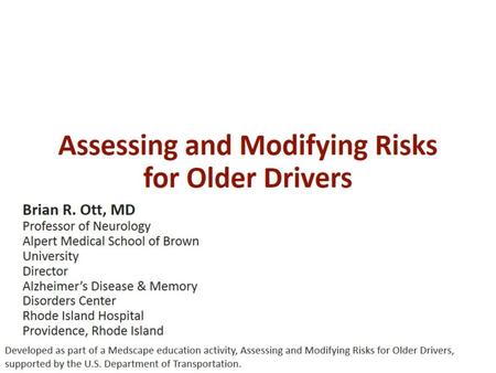 Assessing and Modifying Risks for Older Drivers