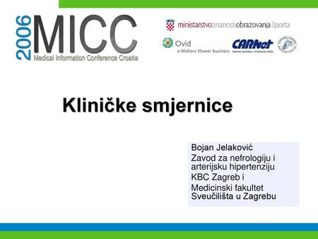 Kliničke smjernice Bojan Jelaković