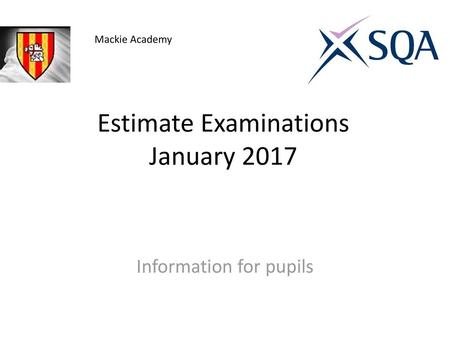 Estimate Examinations January 2017