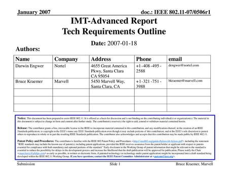 IMT-Advanced Report Tech Requirements Outline