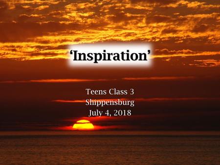 Teens Class 3 Shippensburg July 4, 2018