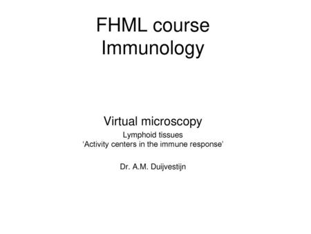 FHML course Immunology