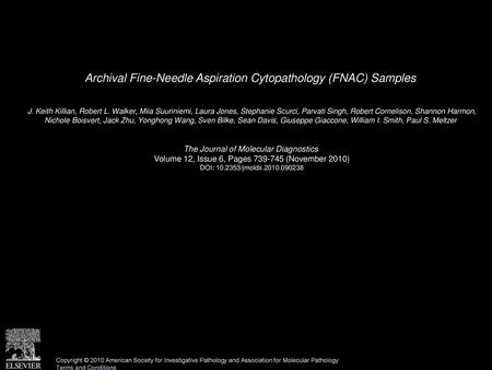 Archival Fine-Needle Aspiration Cytopathology (FNAC) Samples