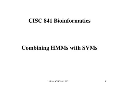 Combining HMMs with SVMs