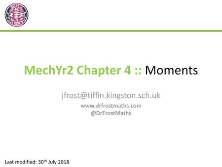 MechYr2 Chapter 4 :: Moments