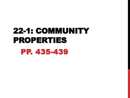 22-1: Community properties