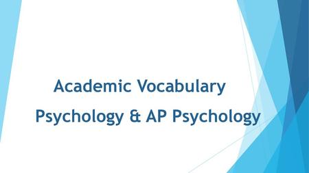 Psychology & AP Psychology