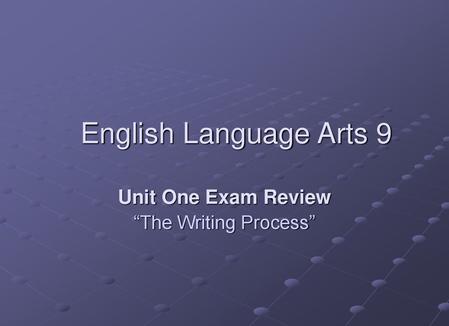 Unit One Exam Review “The Writing Process”