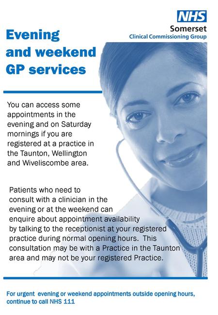 Evening and weekend GP services