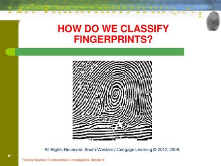 HOW DO WE CLASSIFY FINGERPRINTS?