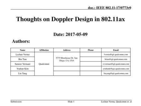 Thoughts on Doppler Design in ax