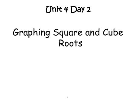 Graphing Square and Cube Roots