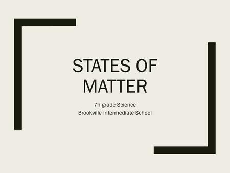 7h grade Science Brookville Intermediate School