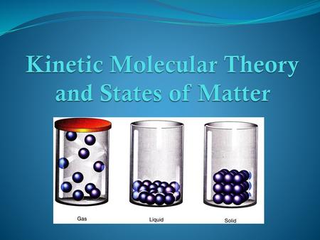 Kinetic Molecular Theory and States of Matter