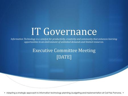 Executive Committee Meeting [DATE]