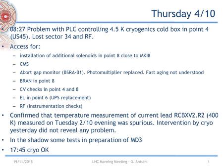 LHC Morning Meeting - G. Arduini