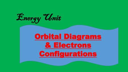 Orbital Diagrams & Electrons Configurations