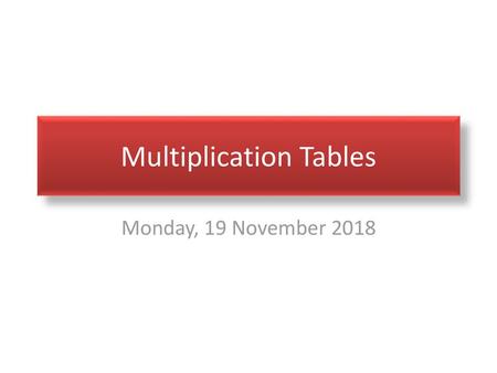 Multiplication Tables