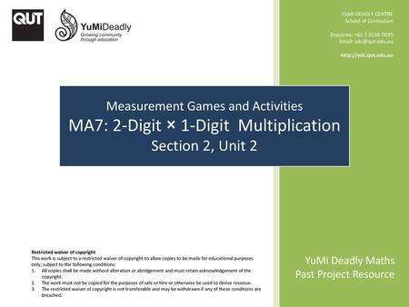 MA7: 2-Digit × 1-Digit Multiplication Section 2, Unit 2