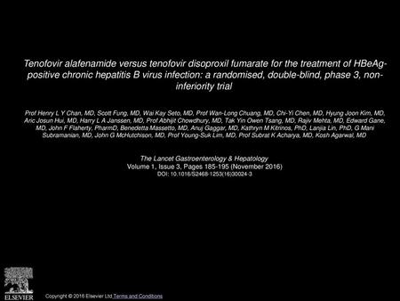 Tenofovir alafenamide versus tenofovir disoproxil fumarate for the treatment of HBeAg- positive chronic hepatitis B virus infection: a randomised, double-blind,