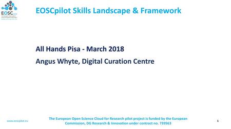 EOSCpilot Skills Landscape & Framework