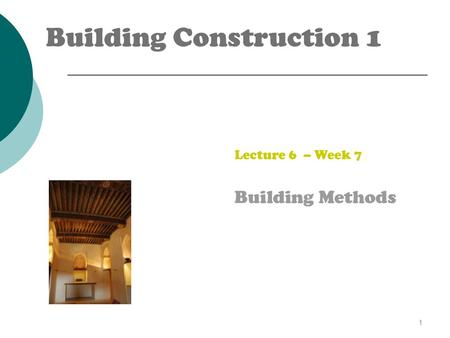 Building Construction 1