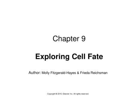 Chapter 9 Exploring Cell Fate