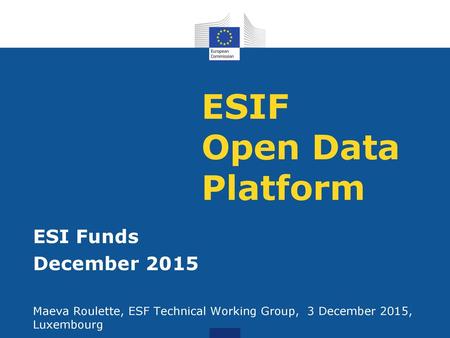 ESIF Open Data Platform