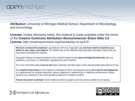 Attribution: University of Michigan Medical School, Department of Microbiology and Immunology License: Unless otherwise noted, this material is made available.