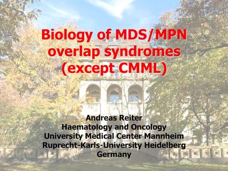 Biology of MDS/MPN overlap syndromes (except CMML)