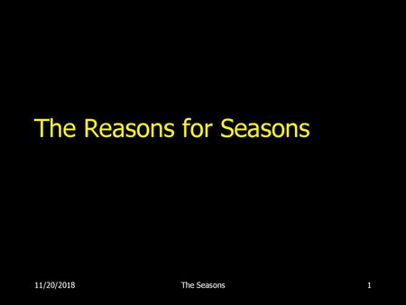 The Reasons for Seasons