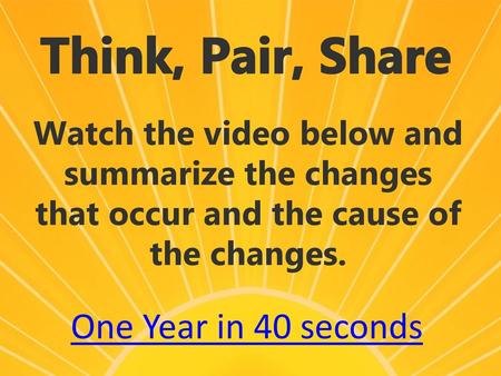 Think, Pair, Share One Year in 40 seconds