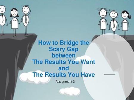 How to Bridge the Scary Gap between The Results You Want and The Results You Have Assignment 3.