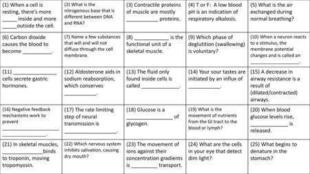 (3) Contractile proteins of muscle are mostly ___________ proteins.