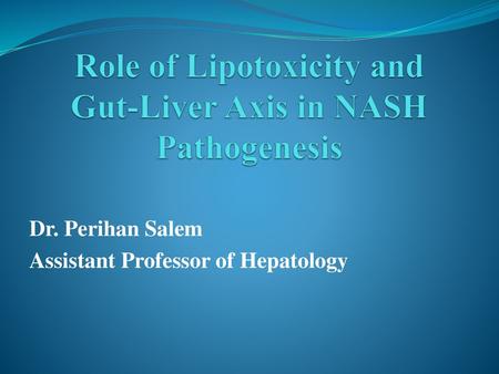 Role of Lipotoxicity and Gut-Liver Axis in NASH Pathogenesis