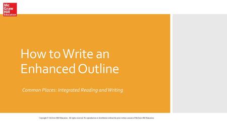 How to Write an Enhanced Outline