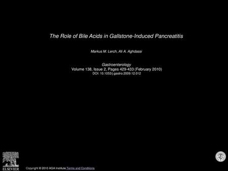 The Role of Bile Acids in Gallstone-Induced Pancreatitis