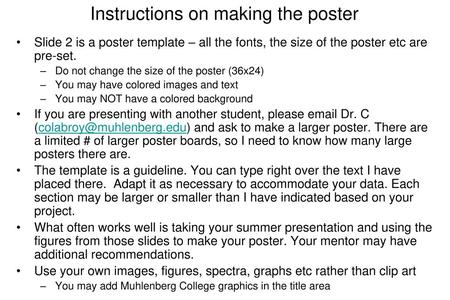 Instructions on making the poster