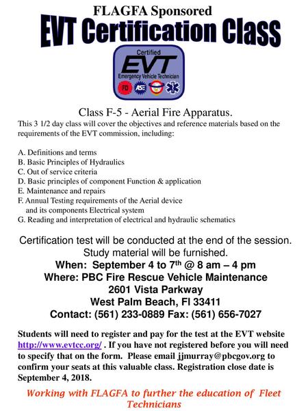 EVT Certification Class