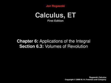 Calculus, ET First Edition