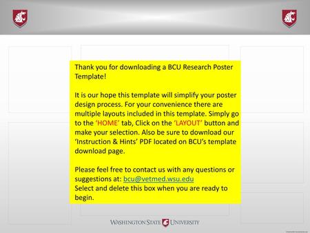 Thank you for downloading a BCU Research Poster Template!