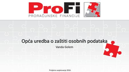 Opća uredba o zaštiti osobnih podataka Vanda Golem