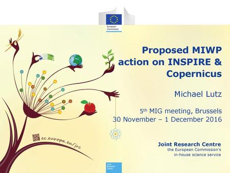 Proposed MIWP action on INSPIRE & Copernicus