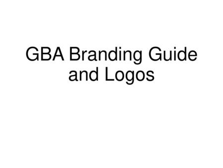 GBA Branding Guide and Logos