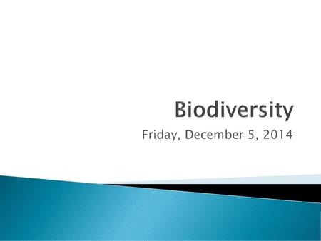 Biodiversity Friday, December 5, 2014.