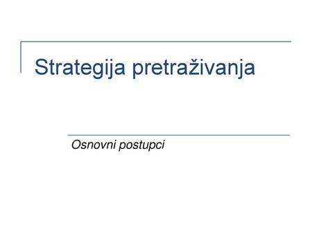 Strategija pretraživanja