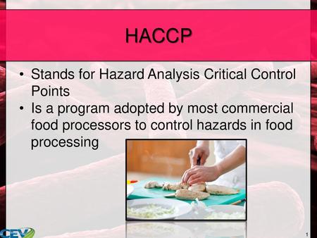 HACCP Stands for Hazard Analysis Critical Control Points