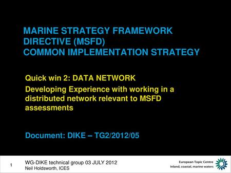 Quick win 2: DATA NETWORK