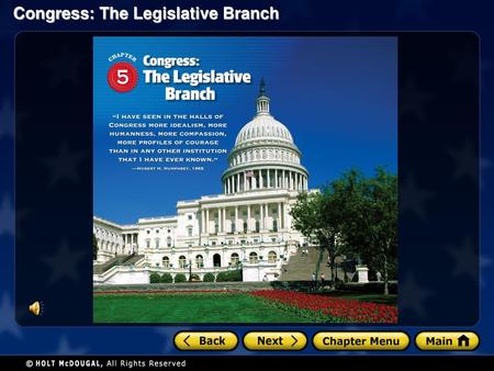 Chapter 5: Congress: The Legislative Branch