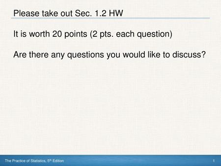 Please take out Sec HW It is worth 20 points (2 pts